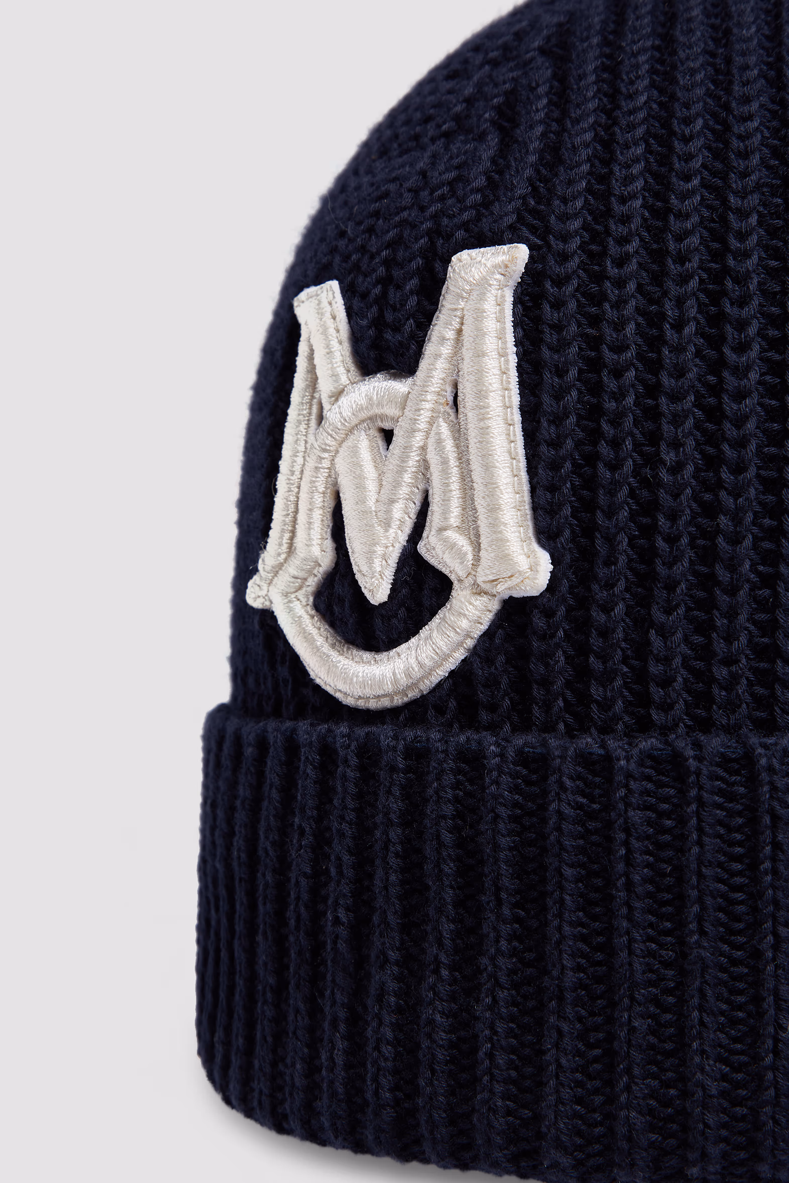 Gorro de algodón con monograma bordado Hombre Azul marino Moncler 3